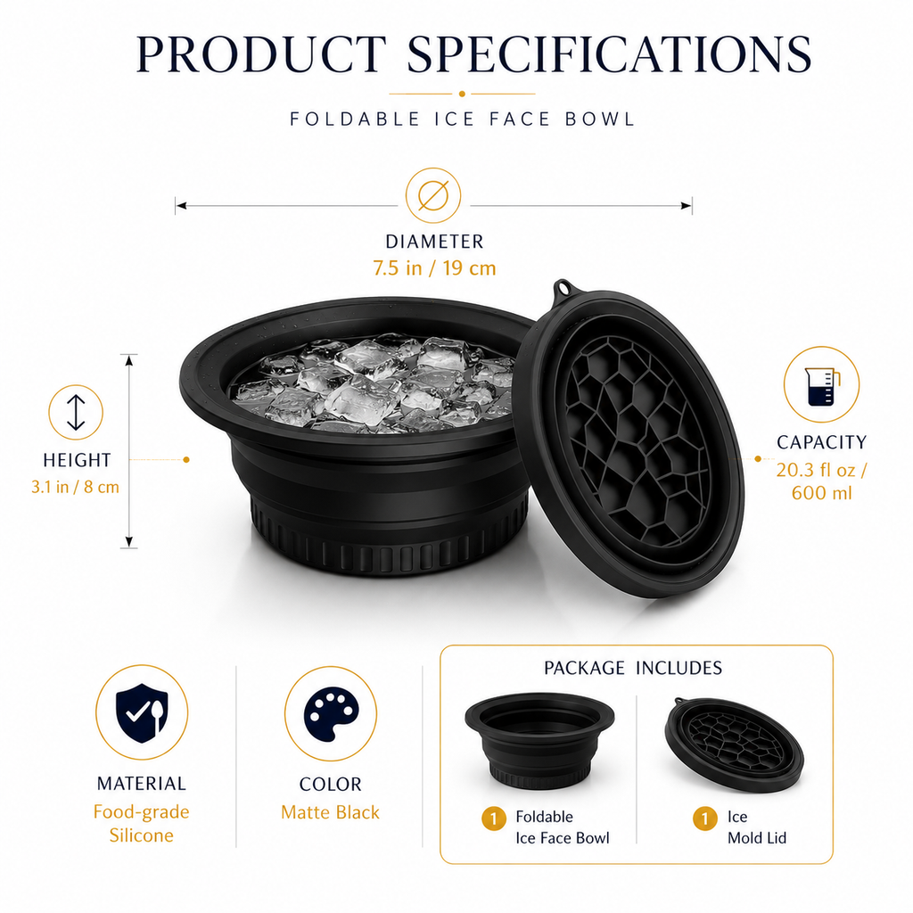 Foldable Ice Face Bowl – Reusable Silicone Ice Facial Spa Bowl for Glowing Skin