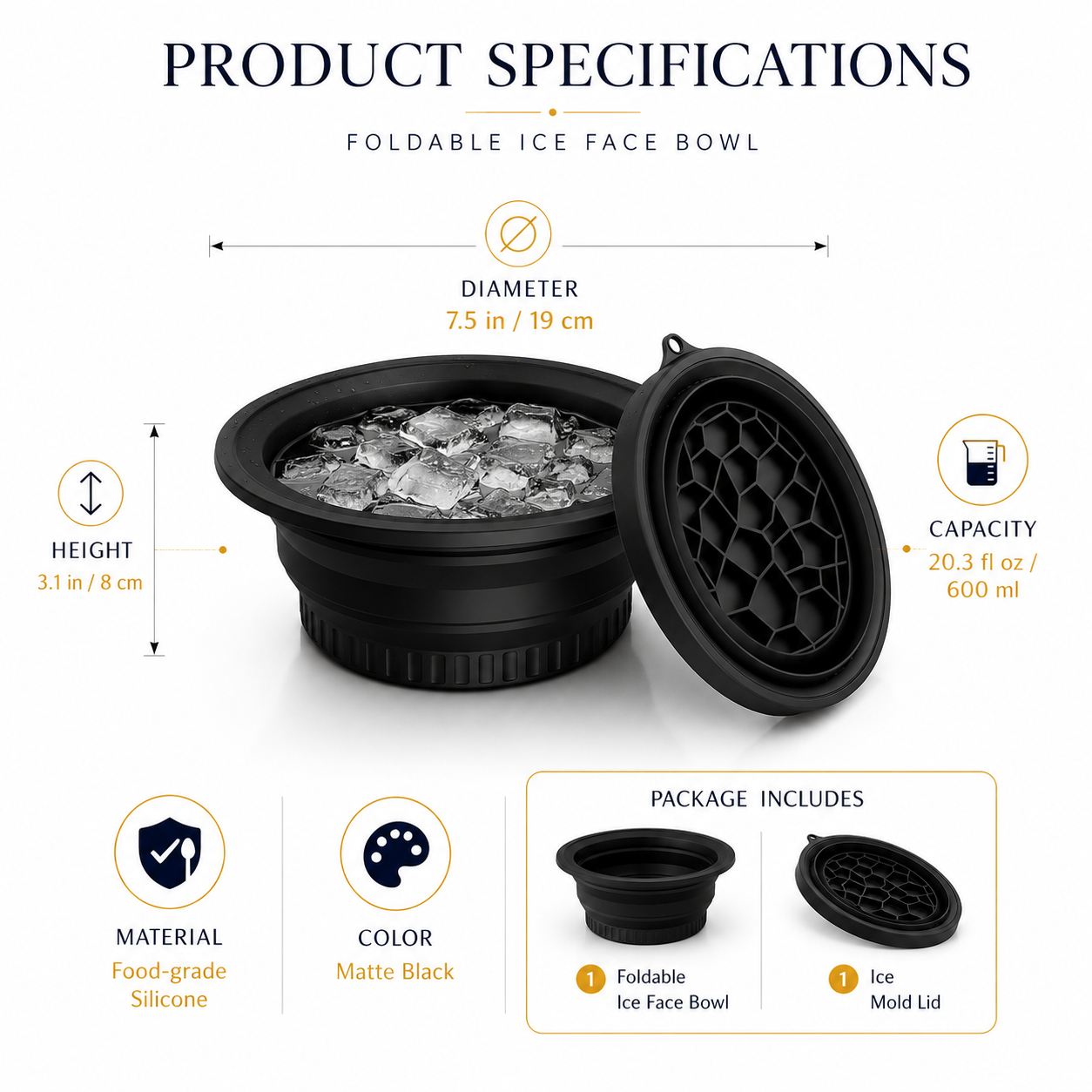 Foldable Ice Face Bowl – Reusable Silicone Ice Facial Spa Bowl for Glowing Skin