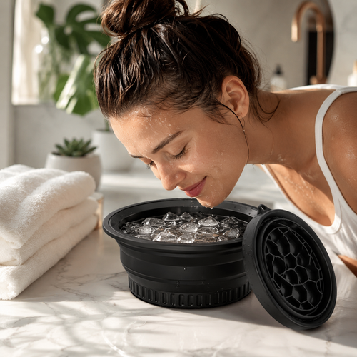 Foldable Ice Face Bowl – Reusable Silicone Ice Facial Spa Bowl for Glowing Skin